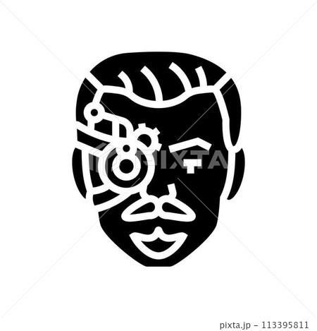 steampunk male vintage avatar glyph icon vector illustration steampunk male vintage avatar glyph icon vector illustration 113395811