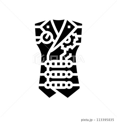 waistcoat steampunk vintage glyph icon vector illustration 113395835
