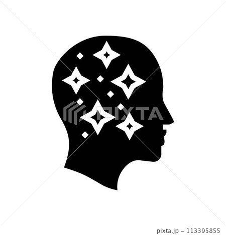 clear mind minimalism lifestyle glyph icon...のイラスト素材 [113395855] - PIXTA
