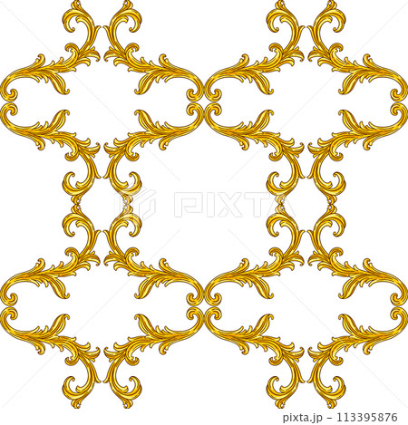Floral pattern in baroque style. Decorative curling plant. 113395876