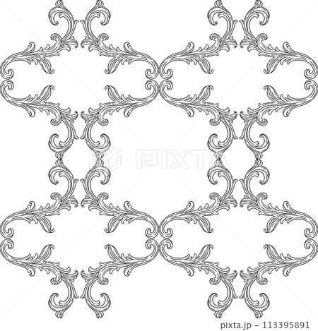 Floral pattern in baroque style. Decorative curling plant. 113395891