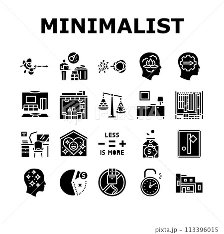 minimalist mind man person icons set vector minimalist mind man person icons set vector 113396015