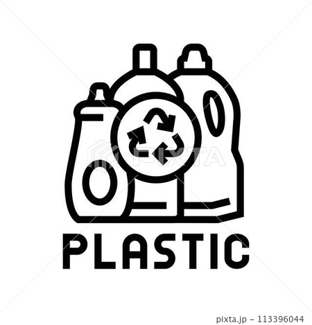plastics recycling line icon vector illustration plastics recycling line icon vector illustration 113396044
