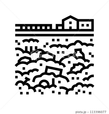 landfill waste sorting line icon vector illustration 113396077