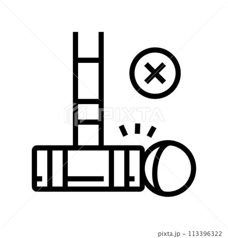 fault croquet game line icon vector illustration 113396322