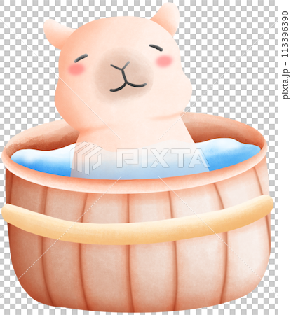 Capybara soaked in water Capybara soaked in water 113396390