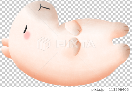 Cartoon capybara sleeping 113396406