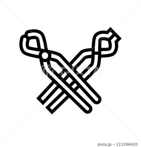 tongs blacksmith line icon vector illustration tongs blacksmith line icon vector illustration 113396420