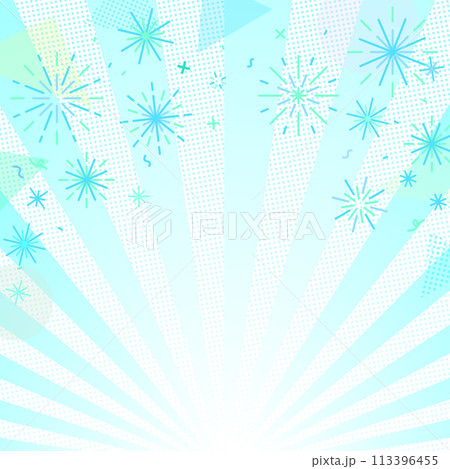 集中線と花火の背景イラスト 113396455