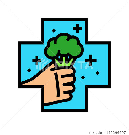 health benefits vegan food color icon vector illustration 113396607
