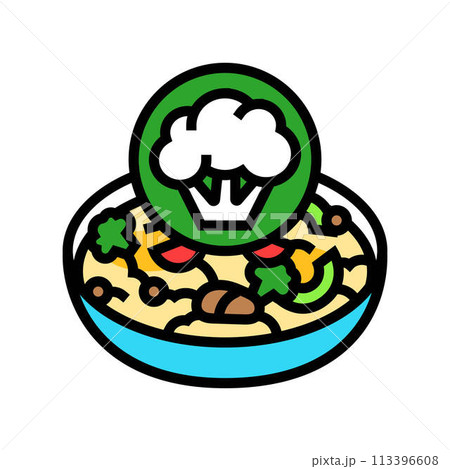 cooking vegan food color icon vector illustration 113396608