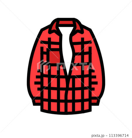 plaid shirt streetwear cloth fashion color icon vector illustration 113396714
