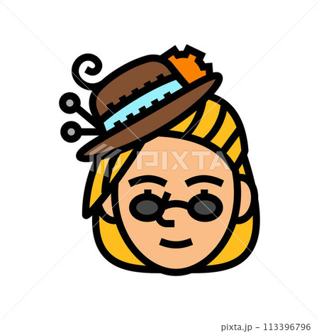 steampunk female vintage avatar color icon vector illustration steampunk female vintage avatar color icon vector illustration 113396796