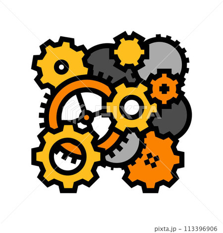 clockwork mechanism steampunk vintage color icon vector illustration clockwork mechanism steampunk vintage color icon vector illustration 113396906