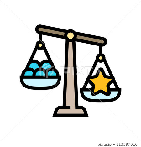 quality over quantity minimalism color icon vector illustration 113397016