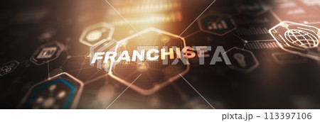Franchise marketing system. Modern technology business. Franchise Distribution network Franchise marketing system. Modern technology business. Franchise Distribution network 113397106
