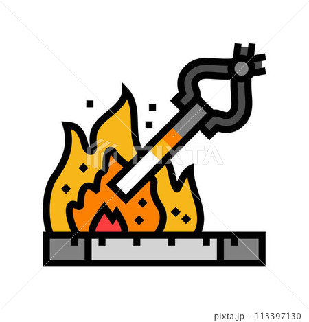 heat treatment blacksmith color icon vector illustration 113397130