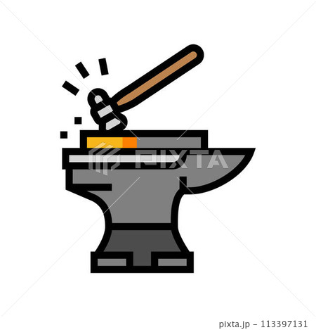 smithing blacksmith color icon vector illustration smithing blacksmith color icon vector illustration 113397131