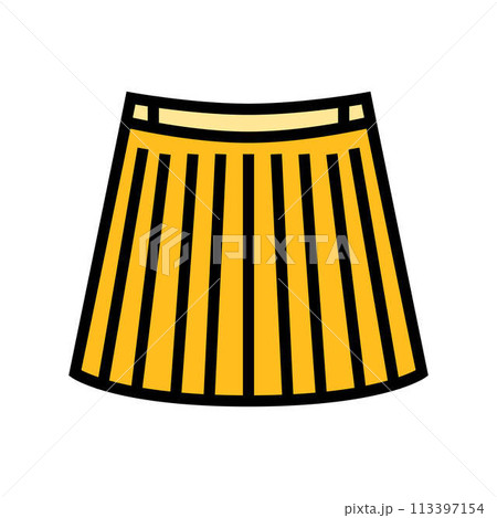 plaid skirt vintage fashion color icon vector illustration 113397154