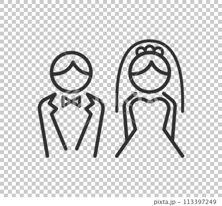 シンプルな線画のイラスト　結婚 113397249