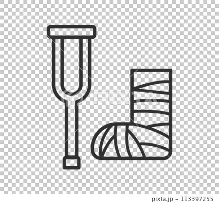 Simple line drawing illustration: injury 113397255