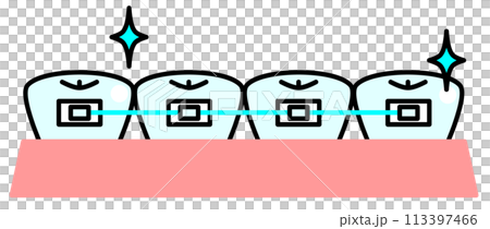 Orthodontic treatment illustration to straighten teeth beautifully Orthodontic treatment illustration to straighten teeth beautifully 113397466