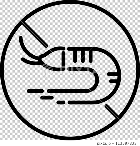 エビアレルギーを表したアイコン エビアレルギーを表したアイコン 113397835