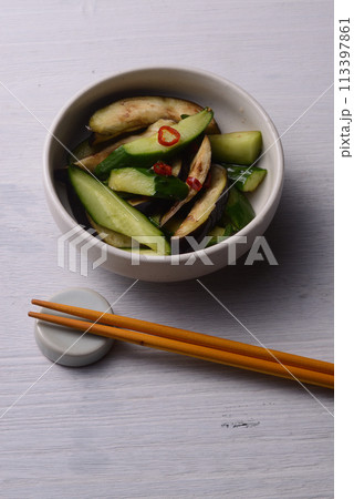 ナスとキュウリの浅漬け ナスとキュウリの浅漬け 113397861