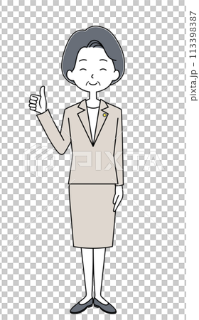 グッドサイン　政治家の女性のイラスト 113398387