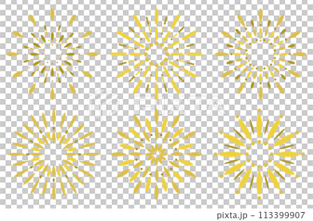 黄色の花火のアイコンセット 113399907