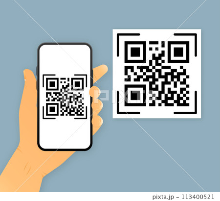 Scan Me. QR code scan for smartphone. QR code for mobile app, payment and phone. Vector illustration. 113400521