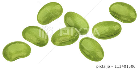 Edamame beans isolated on white background with clipping path 113401306