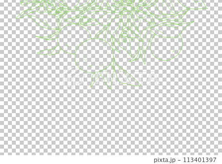 Simple line drawing of an orange with a branch 113401397
