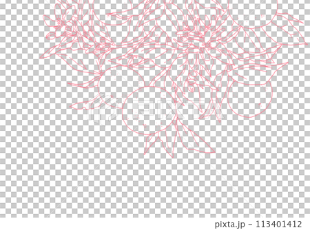 Simple line drawing of an orange with a branch 113401412