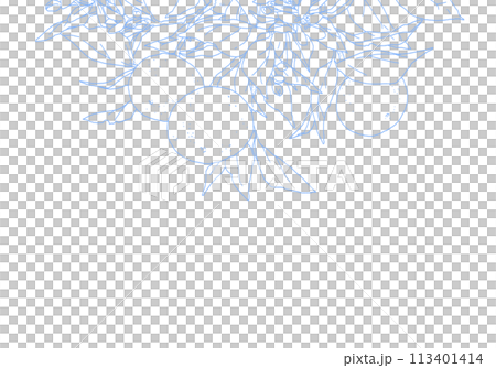 Simple line drawing of an orange with a branch 113401414