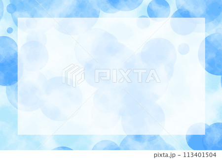 水彩風の水玉背景 青 水彩風の水玉背景 青 113401504