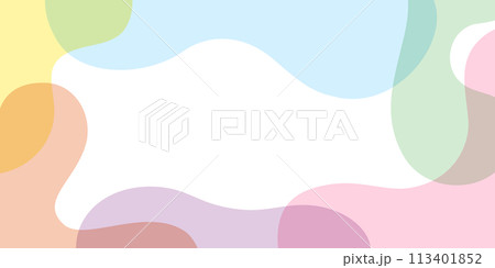 パステルカラーの有機的な形で構成したおしゃれな飾り枠のベクター背景素材 パステルカラーの有機的な形で構成したおしゃれな飾り枠のベクター背景素材 113401852