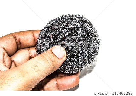 A picture of steel scrubber with selective focus A picture of steel scrubber with selective focus 113402283