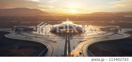 Futuristic spaceport for tourists, dawn light, birdseye view, hyperrealistic render , Prime Lenses Futuristic spaceport for tourists, dawn light, birdseye view, hyperrealistic render , Prime Lenses 113402783