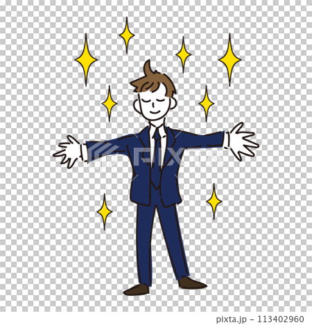 A capable young man in a shiny suit 113402960