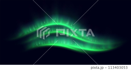 Northern lights, aurora borealis effect, realistic glowing lights overlay. Northern lights, aurora borealis effect, realistic glowing lights overlay. 113403053