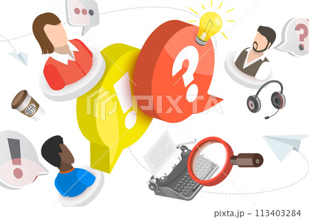 3D  Conceptual Illustration of FAQ 113403284