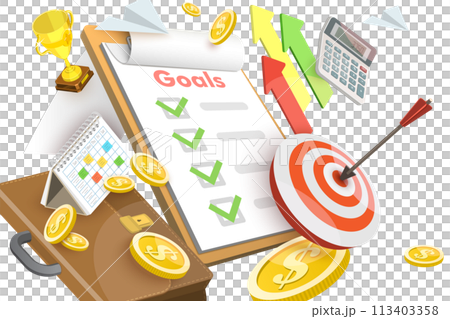 3D Conceptual Illustration of Business Goal 3D Conceptual Illustration of Business Goal 113403358