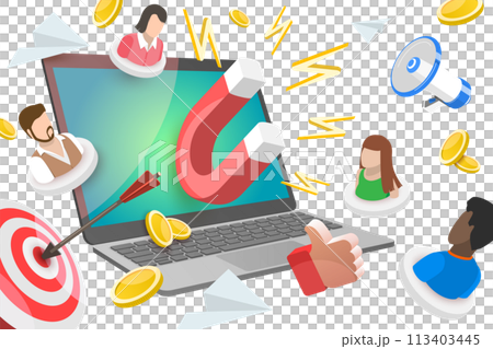 3D  Conceptual Illustration of Customer Retention Strategy 113403445