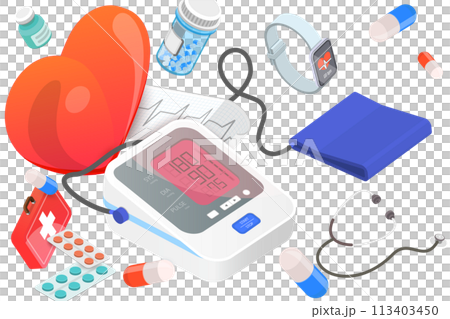 3D Conceptual Illustration of Hypertension 3D Conceptual Illustration of Hypertension 113403450