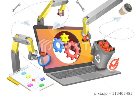 3D  Conceptual Illustration of Quality Assurance Software 113403483