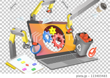 3D  Conceptual Illustration of Quality Assurance Software 113403483