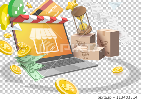 3D Conceptual Illustration of Return And Exchange 3D Conceptual Illustration of Return And Exchange 113403514