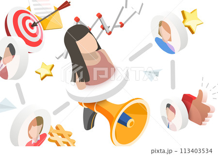 3D Conceptual Illustration of Word Of Mouth Advocacy 3D Conceptual Illustration of Word Of Mouth Advocacy 113403534