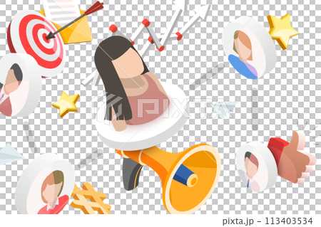 3D Conceptual Illustration of Word Of Mouth Advocacy 3D Conceptual Illustration of Word Of Mouth Advocacy 113403534